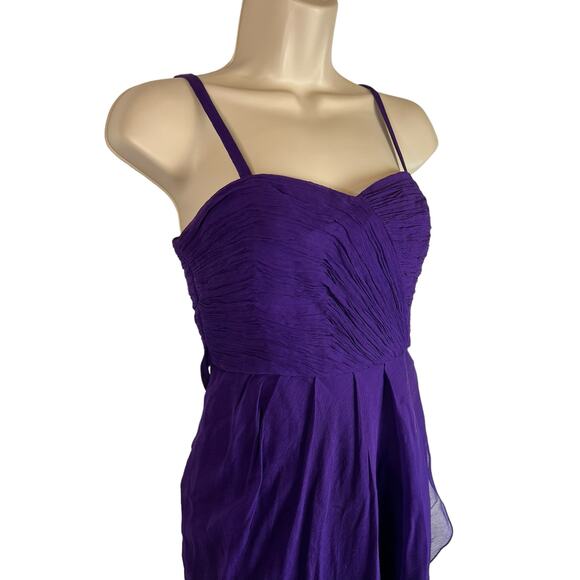 J. Crew purple Silk Cocktail party dress, Sz 0 - ruched draped - Picture 7 of 13